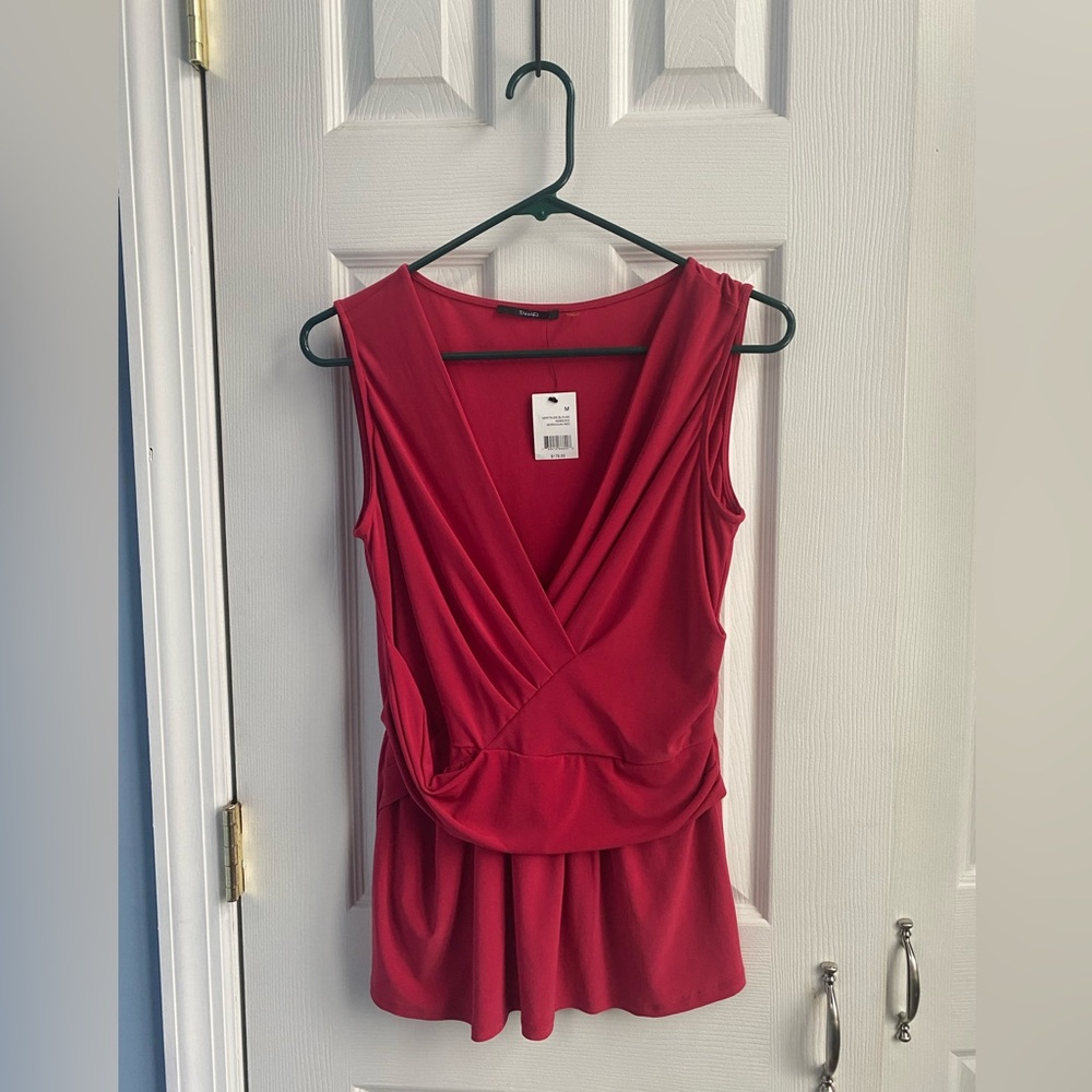 Tahari Moroccan Red Gertrude blouse